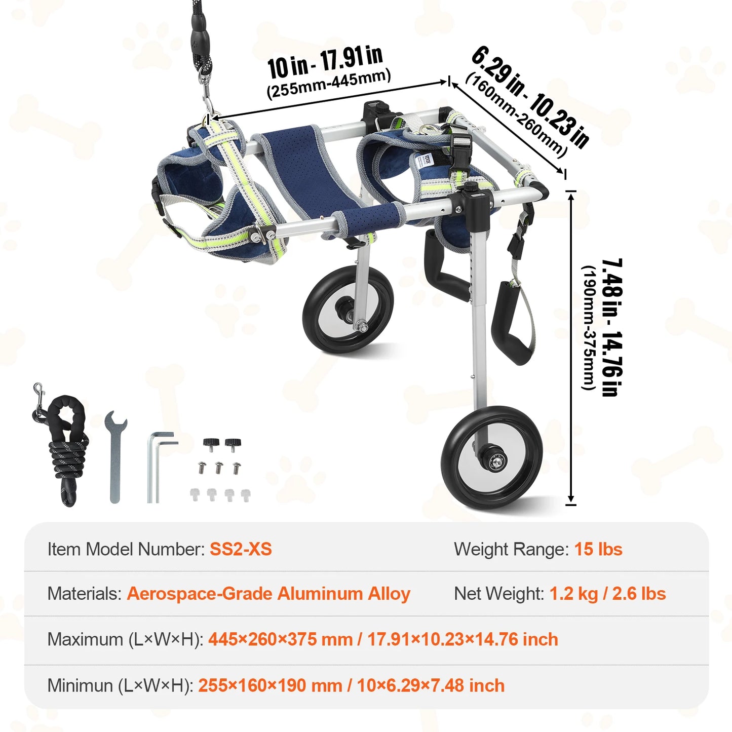 Hign-concerned SucceBuy 2 Wheel Dog Wheelchair For Hind Legs