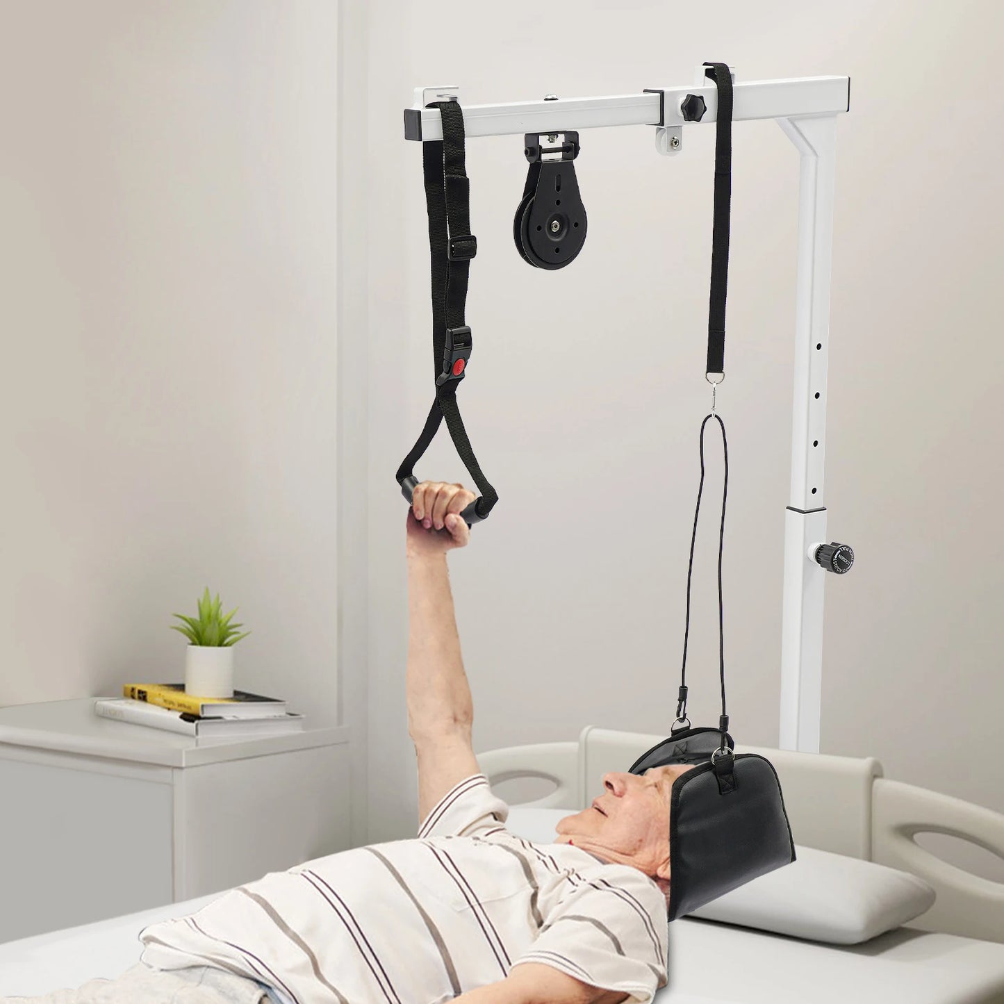 Multifunctional Standing & Bed Lift Assist Frame - Steel Construction, 220lbs Capacity, White Finish, Safe Rise Aid for Seniors