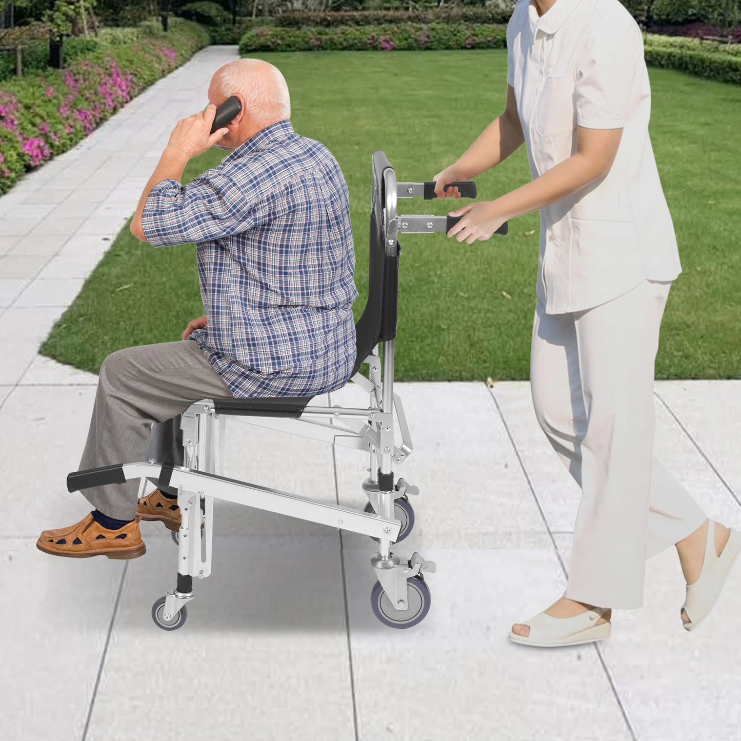 Hign-concerned Stair Climbing Wheelchair Foldable Aluminum Rescue Chair