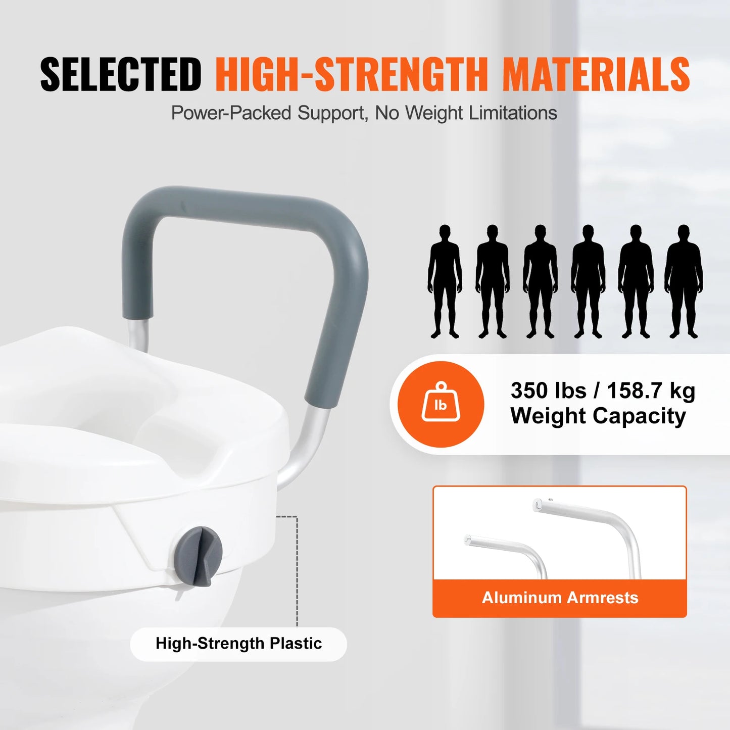 SucceBuy Raised Toilet Seat 350 Lbs Weight Capacity Easy Install