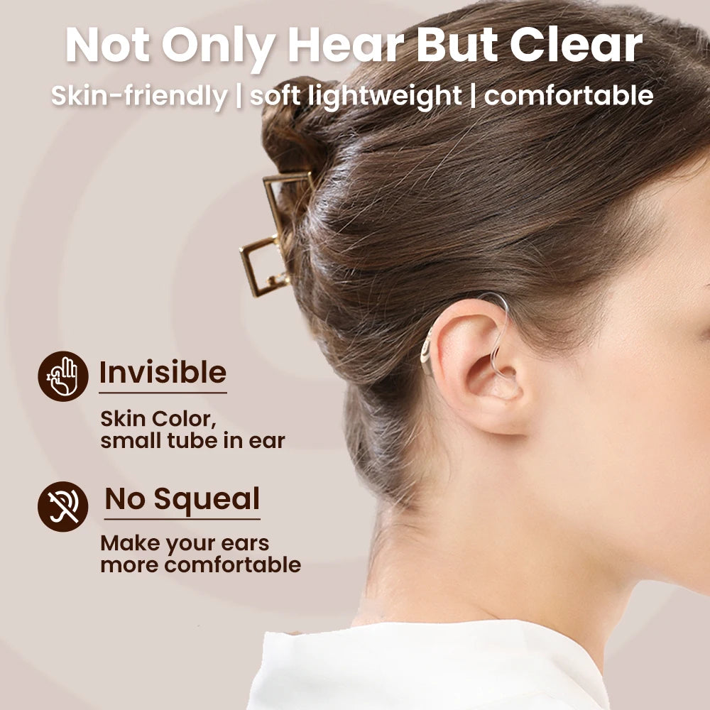 Jinghao Rechargeable Elderly Hearing Aids BTE With Dock Charger