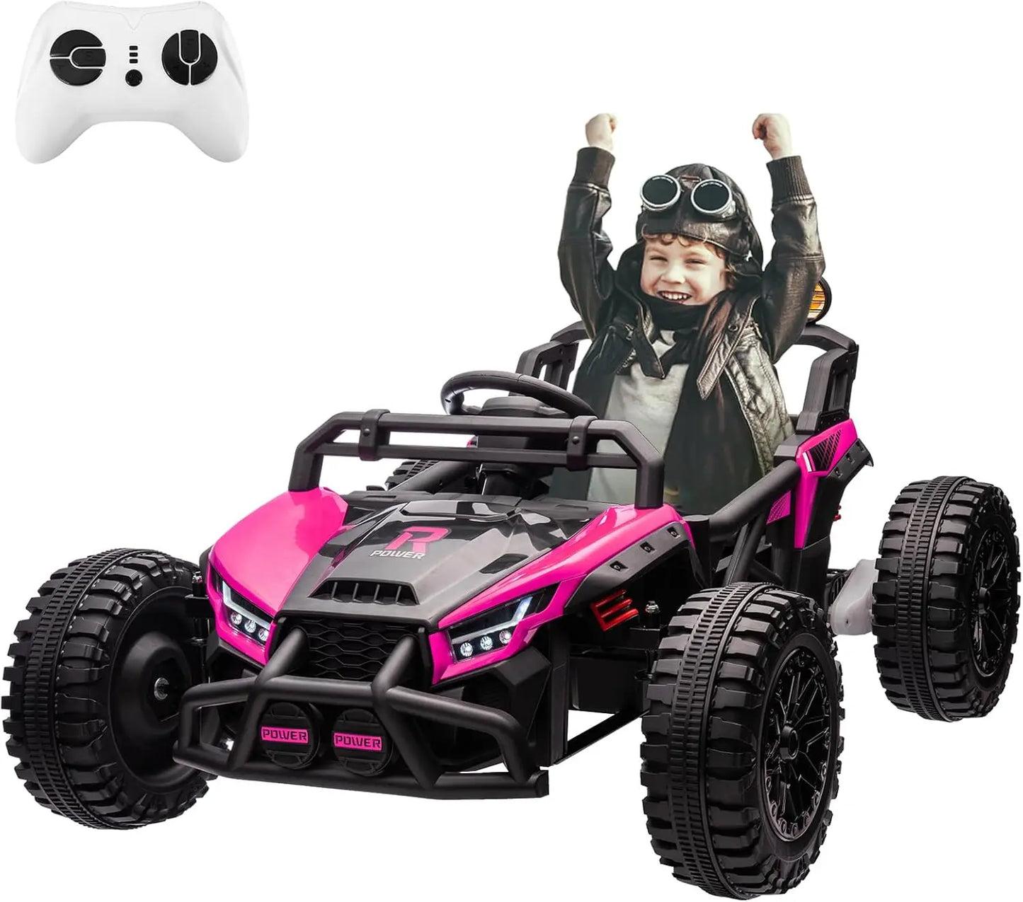 24V Kids Ride-On UTV Car Battery Powered 2 Seater Electric Vehicle with Remote Control 4-Wheel 2x200W Motors, LED Lights Music