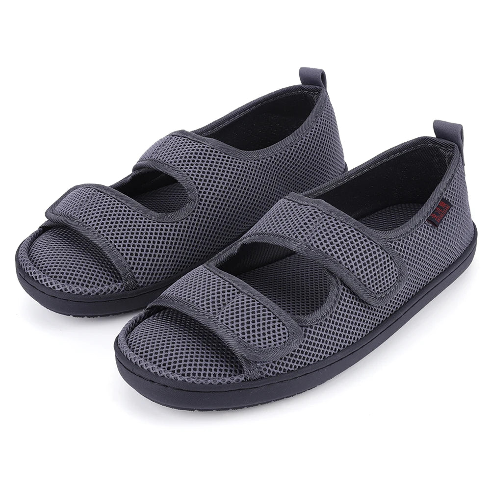 Shunmaii Diabetic Adjustable Hook Loop Walking Sandals For Swollen Feet