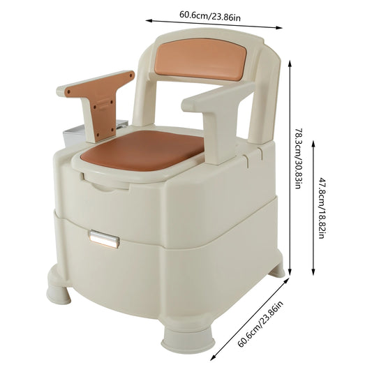 Feature Sensor Night Light Bedside Commode Portable Toilet 200kg Load