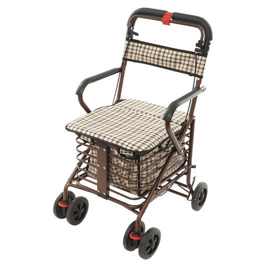 Hign-concerned Foldable Rolling Walker With Seat For Seniors Storage