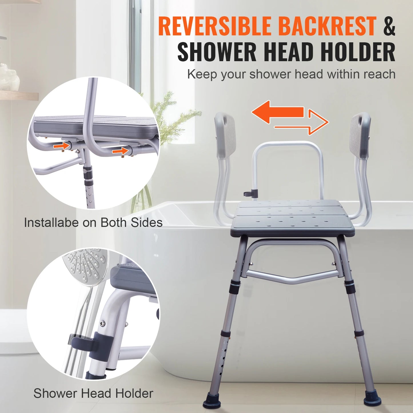 SucceBuy Tub Transfer Bench for Bathtub Shower Seats Lightweight Shower Bench with Non-Slip Bath Seats with Armrest and Backrest