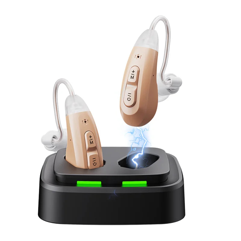 Jinghao Rechargeable Elderly Hearing Aids BTE With Dock Charger