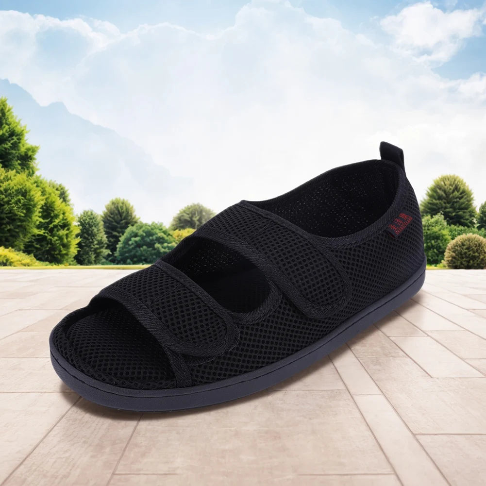 Shunmaii Diabetic Adjustable Hook Loop Walking Sandals For Swollen Feet
