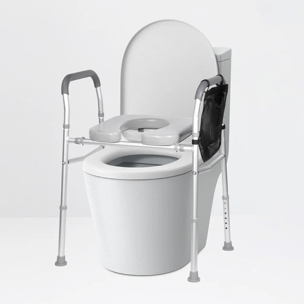 HobbyLane Adjustable Portable Raised Toilet Seat With Handle And Bidet