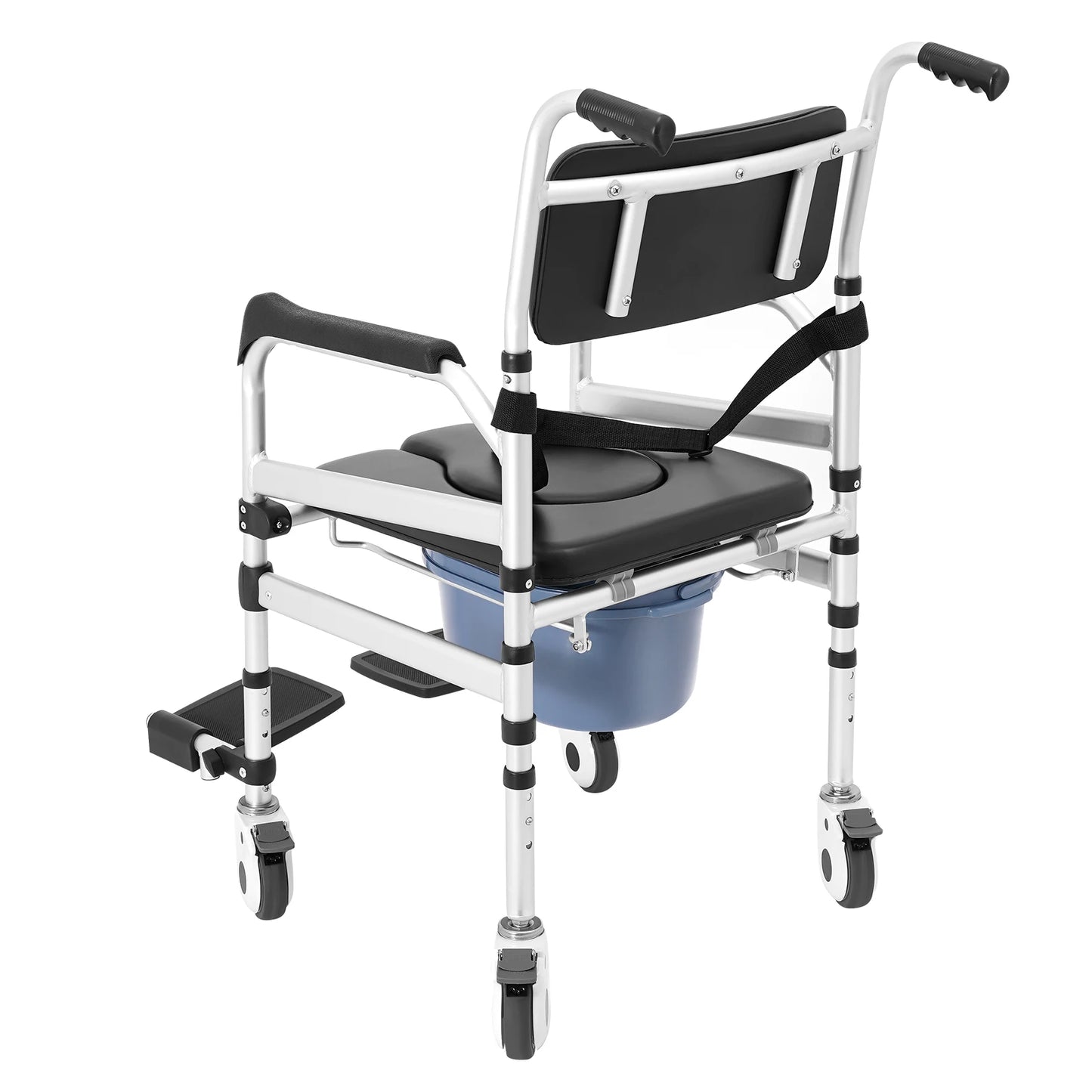 Bymaocar Folding Shower Chair With Adjustable Height And Universal Wheels