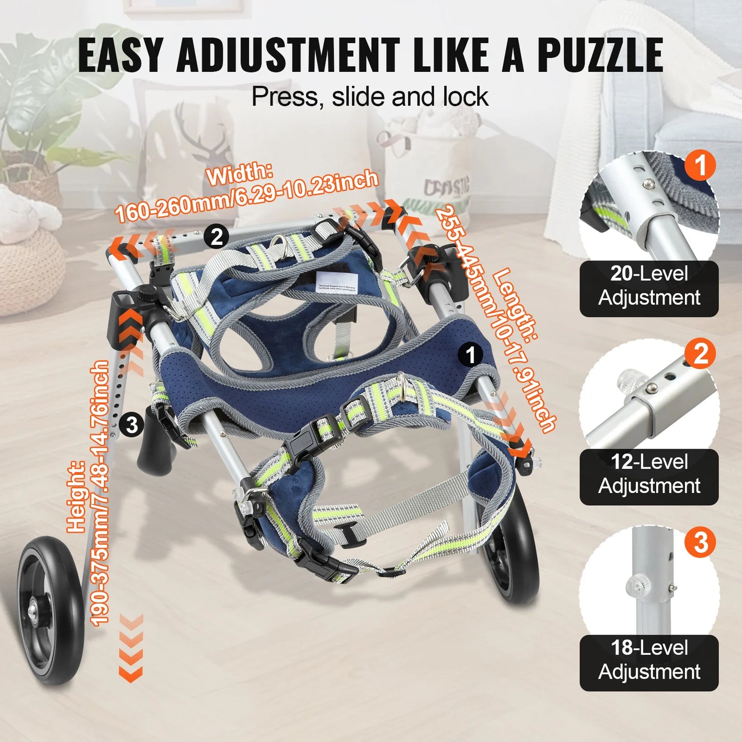 Hign-concerned SucceBuy 2 Wheel Dog Wheelchair For Hind Legs