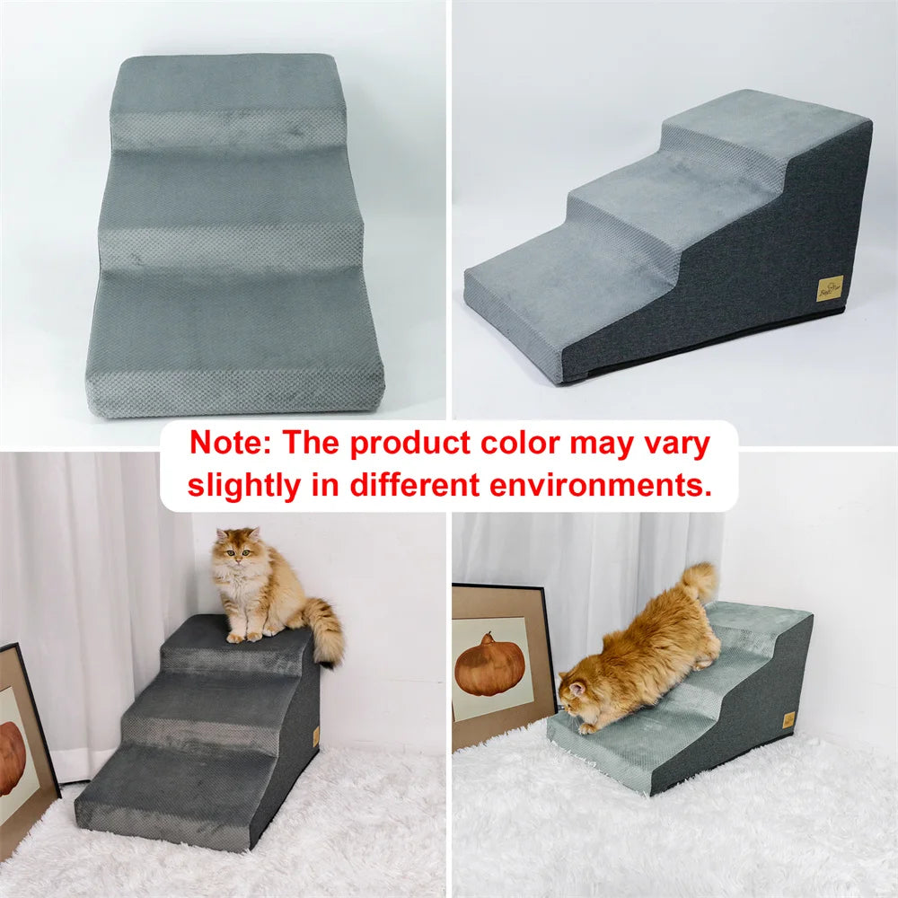 Dog Door 3/4 Step Pet Ramp Stairs For Cats Dogs Washable Removable