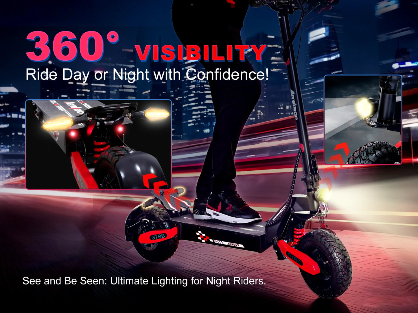 Arwibon GT06 1200W Foldable Electric Scooter 25MPH For Adults