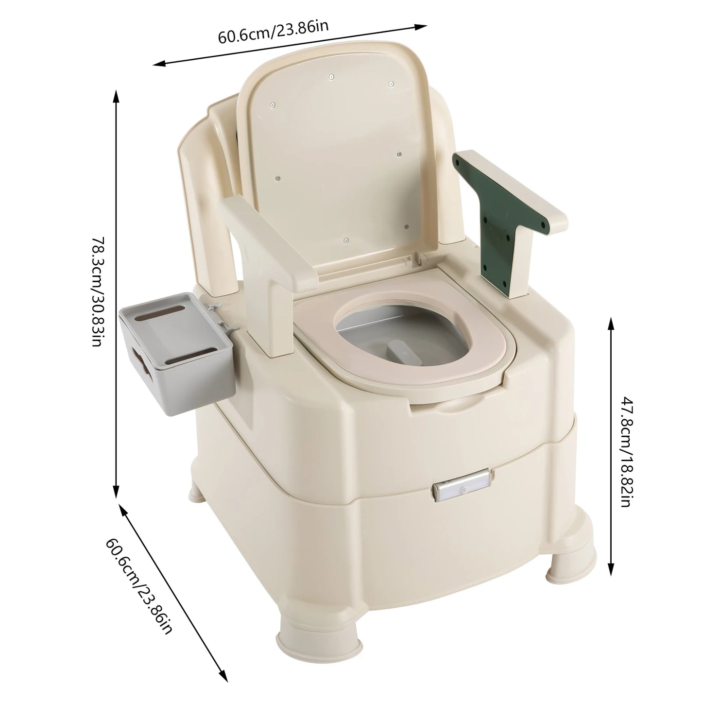 Feature Sensor Night Light Bedside Commode Toilet Portable 200kg