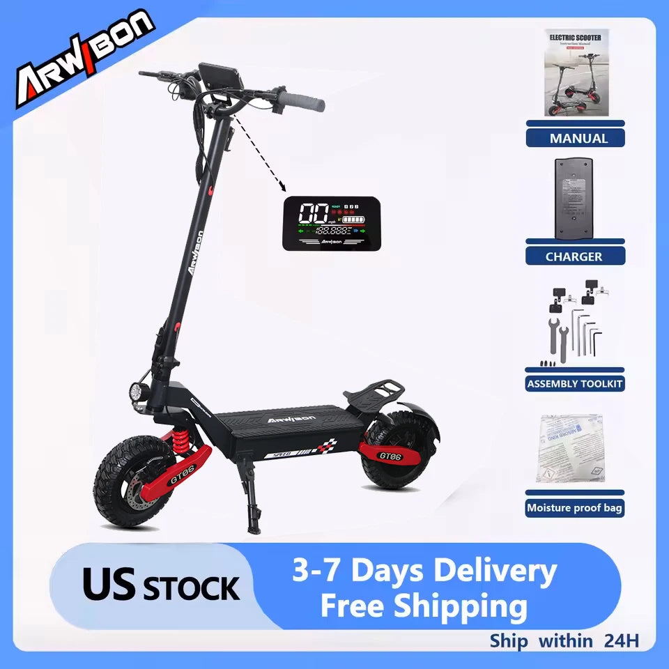 Arwibon GT06 1200W Foldable Electric Scooter 25MPH For Adults