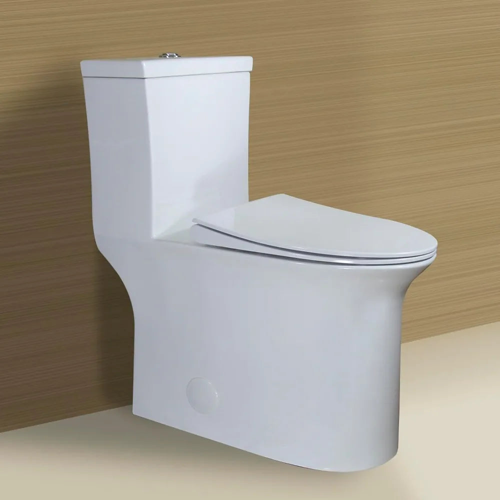Tall ADA Compliant One-Piece Toilet With Dual Flush
