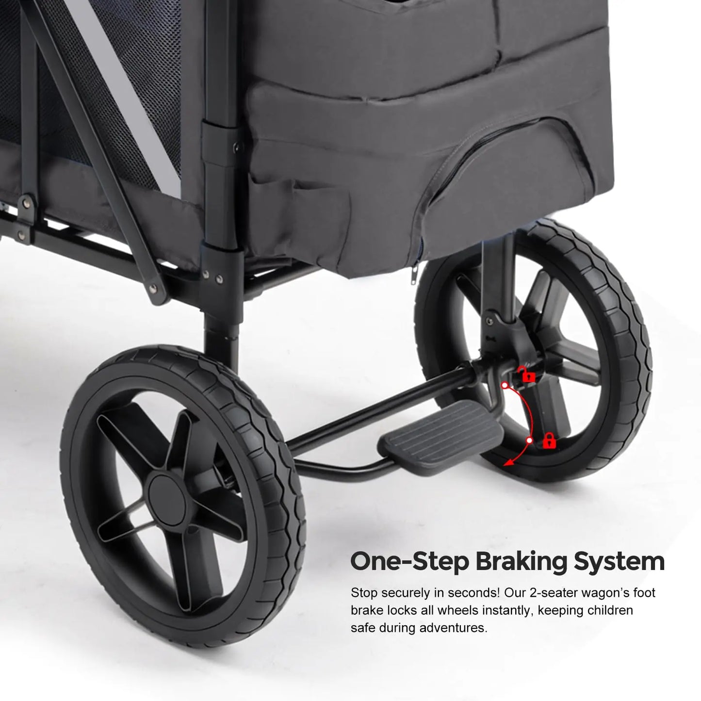 Foldable two-seater baby stroller, outdoor camping vehicle, item storage vehicle, and detachable sunshade