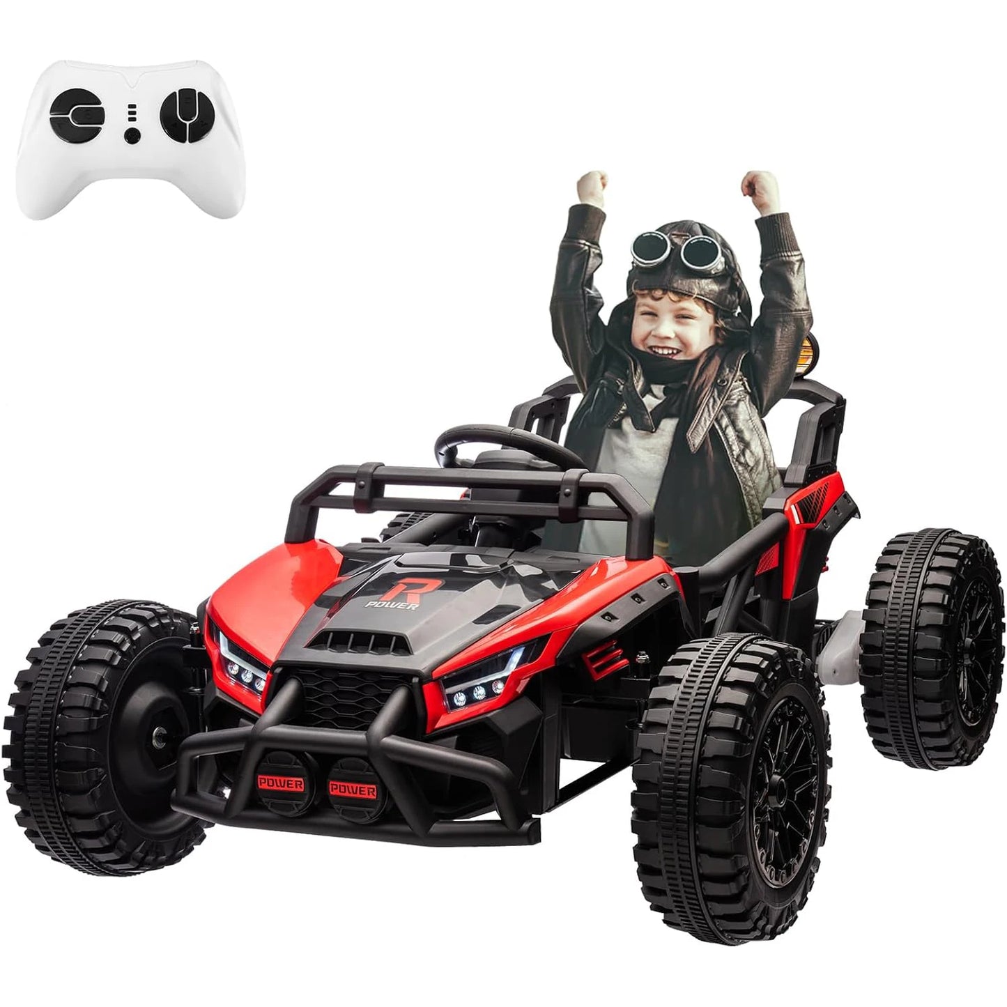 24V Kids Ride-On UTV Car Battery Powered 2 Seater Electric Vehicle with Remote Control 4-Wheel 2x200W Motors, LED Lights Music