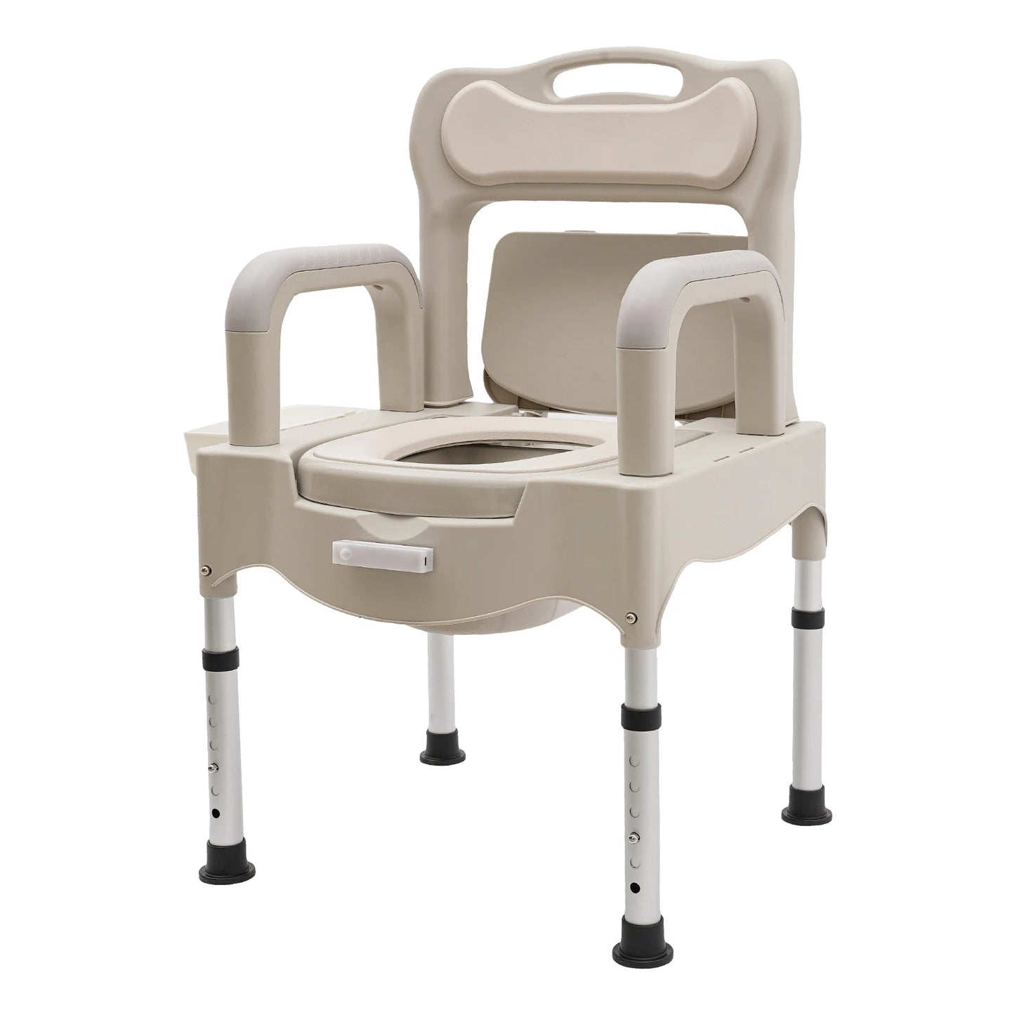 Bymaocar Adjustable Portable Bedside Commode Chair for Elderly and Disabled