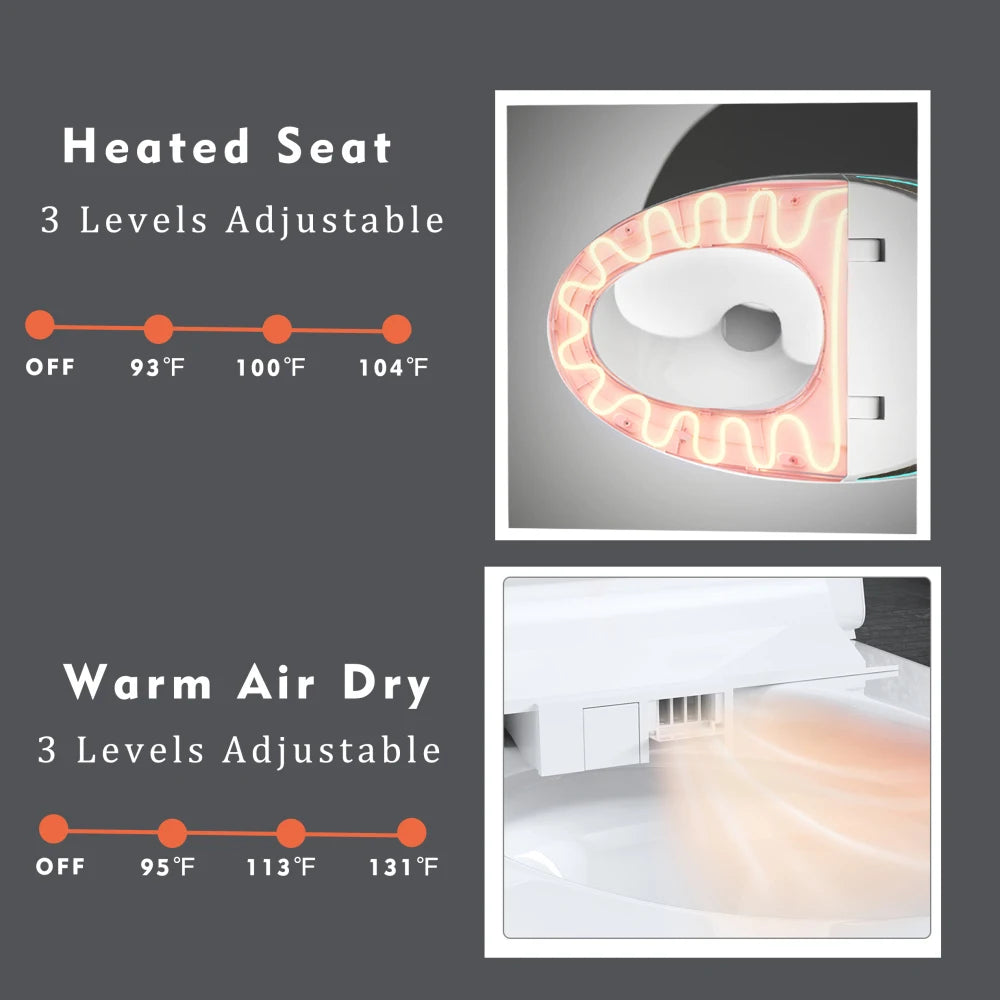 Feature Smart Bidet Toilet With Auto Seat Open Close Sensor