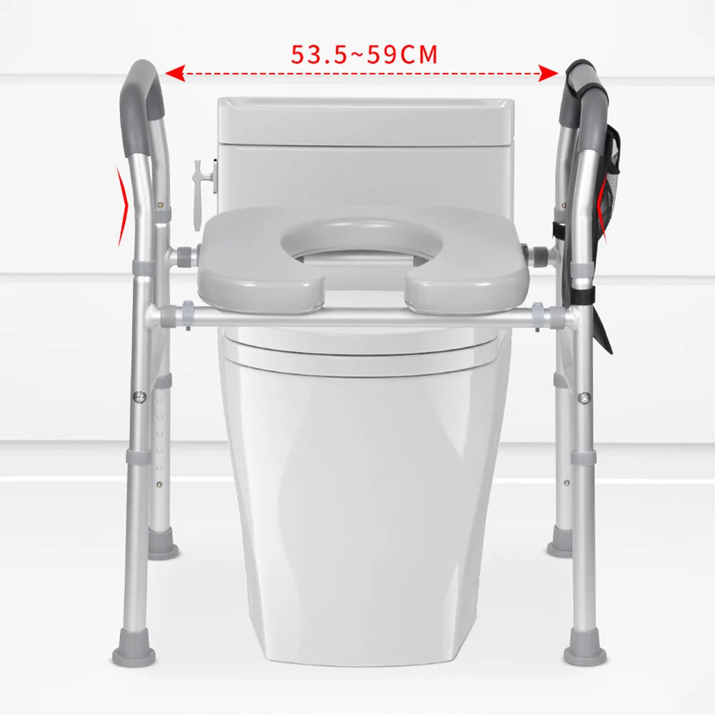HobbyLane Adjustable Portable Raised Toilet Seat With Handle And Bidet