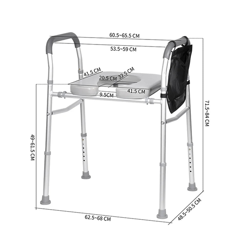 HobbyLane Adjustable Portable Raised Toilet Seat With Handle And Bidet