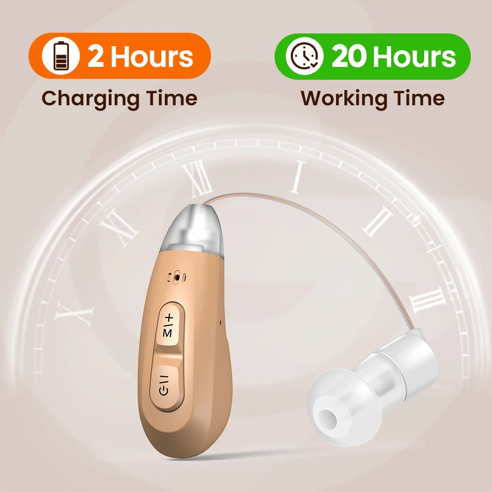 Jinghao Rechargeable Elderly Hearing Aids BTE With Dock Charger