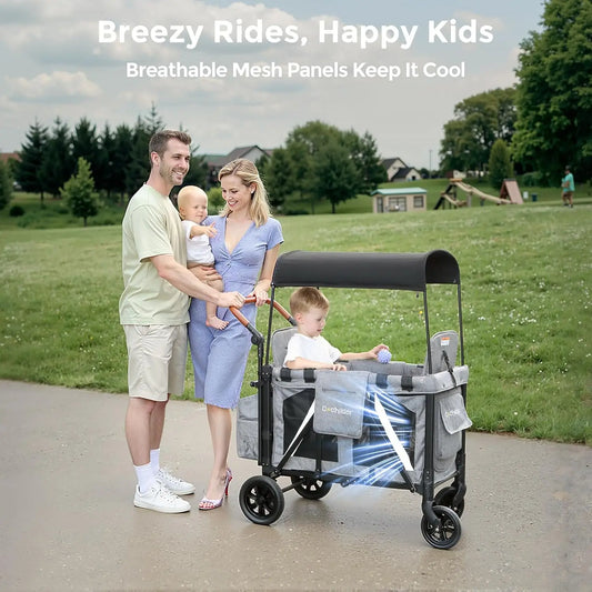 Foldable two-seater baby stroller, outdoor camping vehicle, item storage vehicle, and detachable sunshade