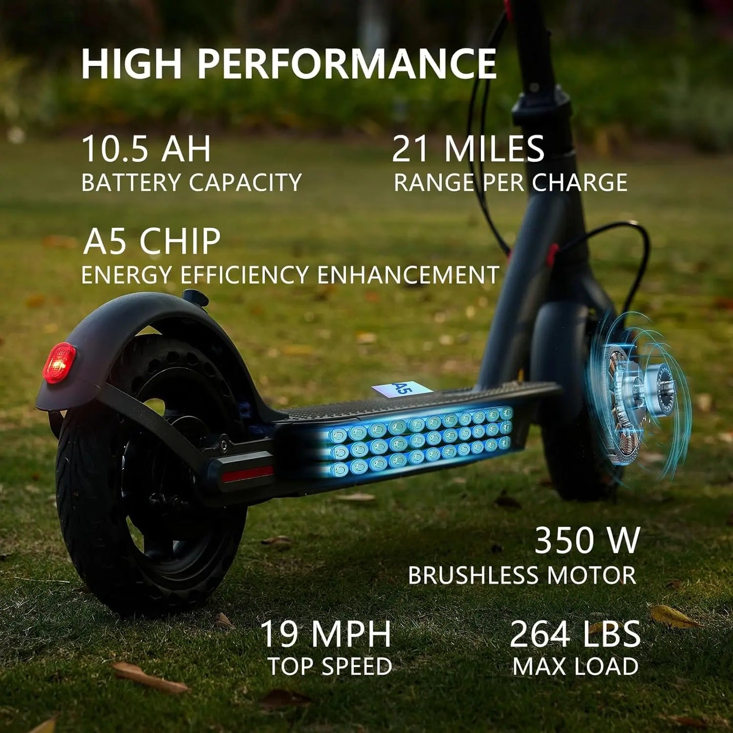 G5.0 Electric Scooter 36V 10.5Ah Long Range 21 Miles