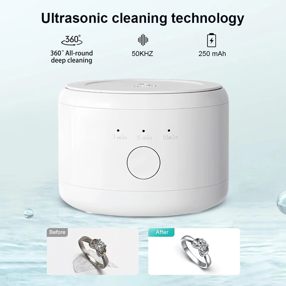 Shunmaii Ultrasonic Cleaner One Touch Operation USB Rechargeable