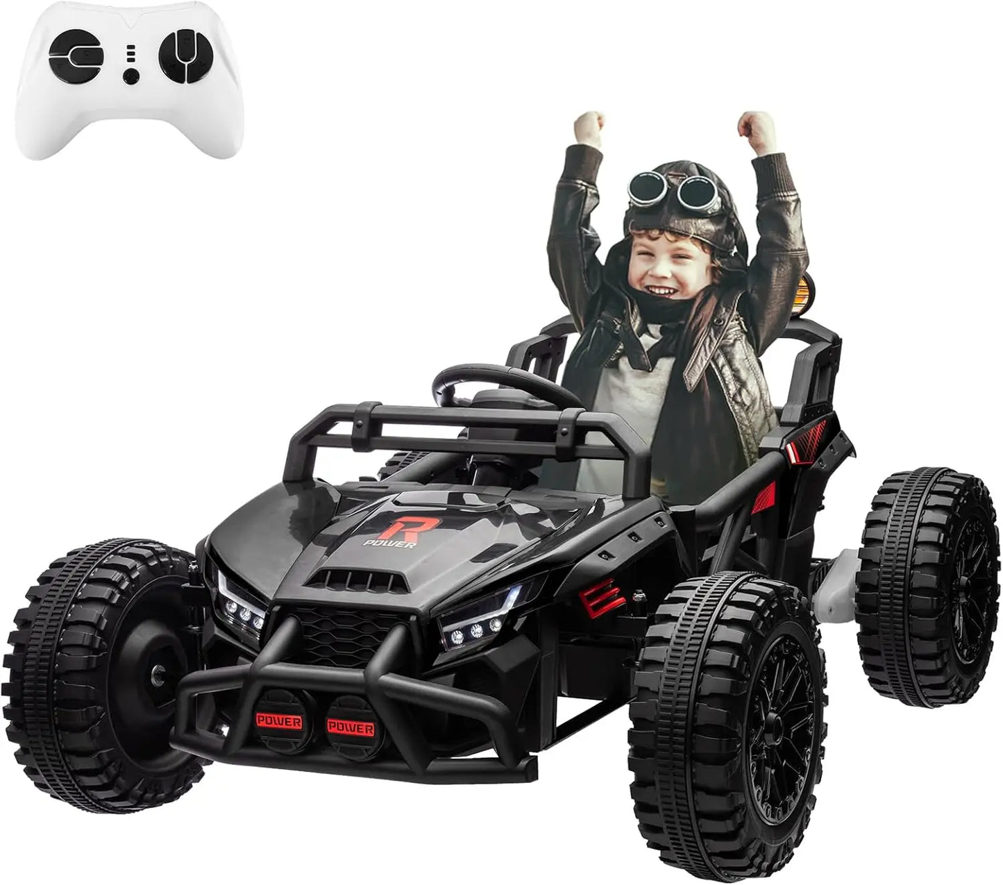 24V Kids Ride-On UTV Car Battery Powered 2 Seater Electric Vehicle with Remote Control 4-Wheel 2x200W Motors, LED Lights Music