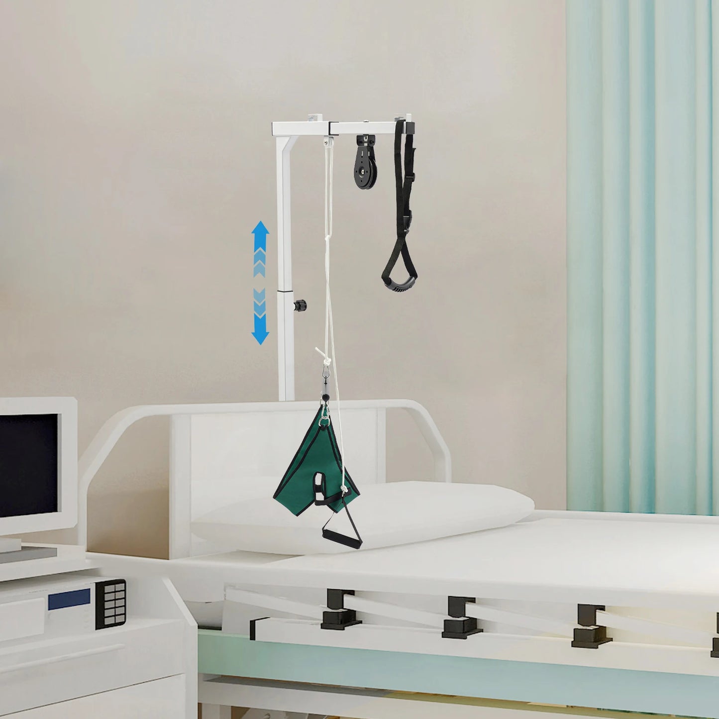 Multifunctional Standing & Bed Lift Assist Frame - Steel Construction, 220lbs Capacity, White Finish, Safe Rise Aid for Seniors