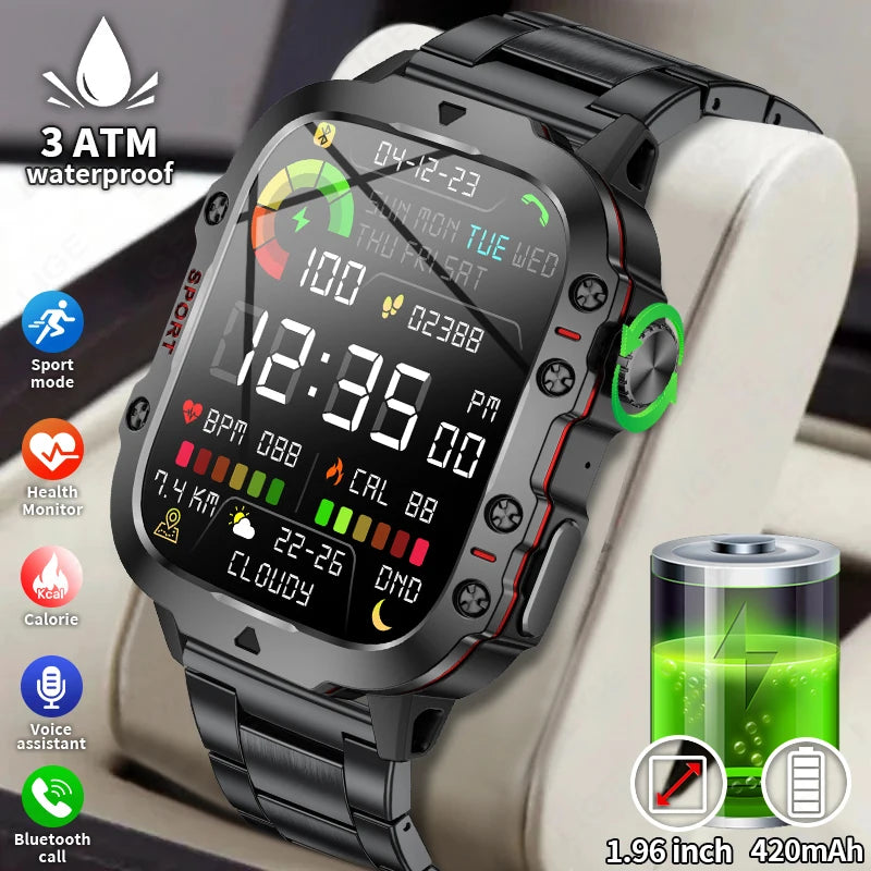 LIGE Rugged GPS Smartwatch Men Bluetooth Call Health Monitor