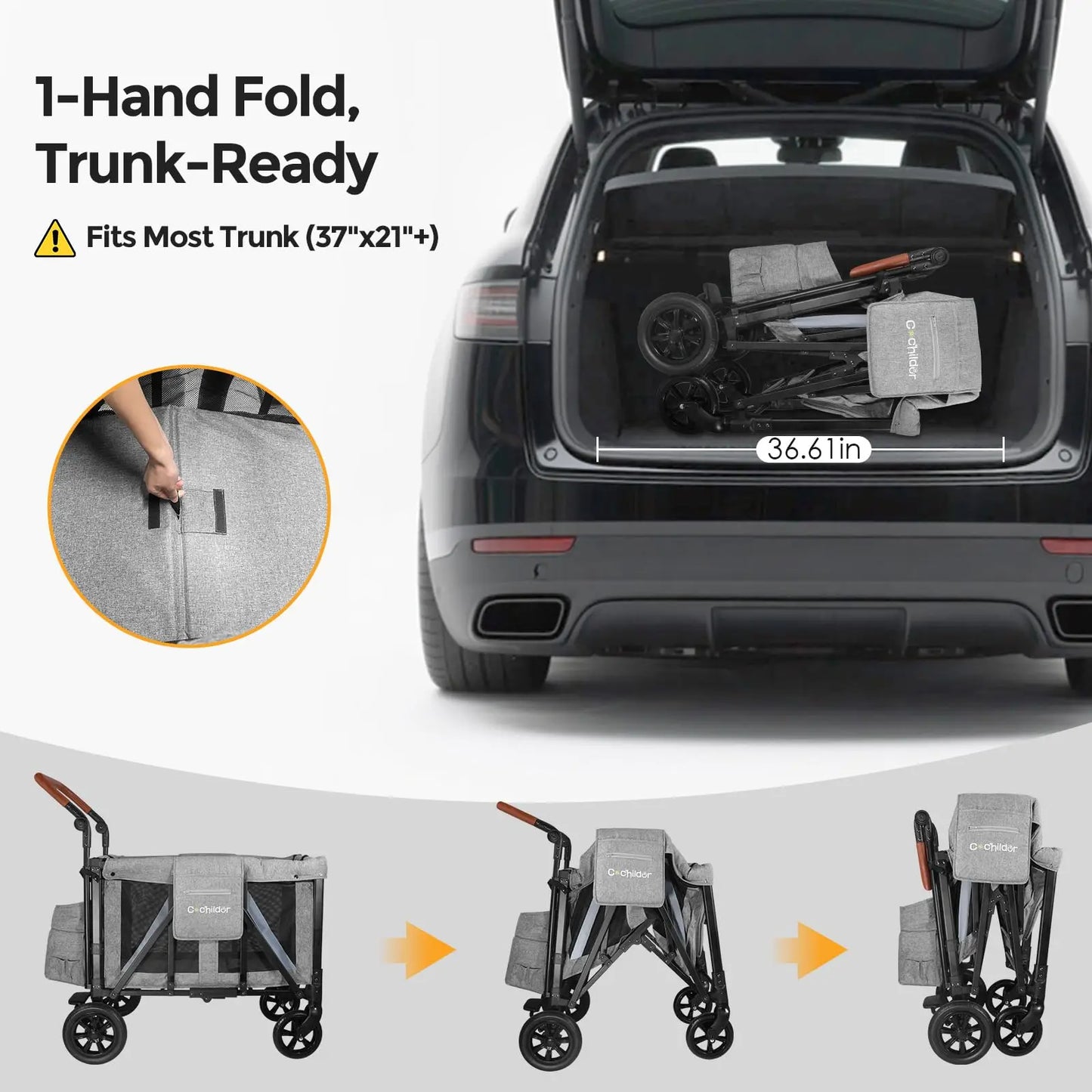 Foldable two-seater baby stroller, outdoor camping vehicle, item storage vehicle, and detachable sunshade