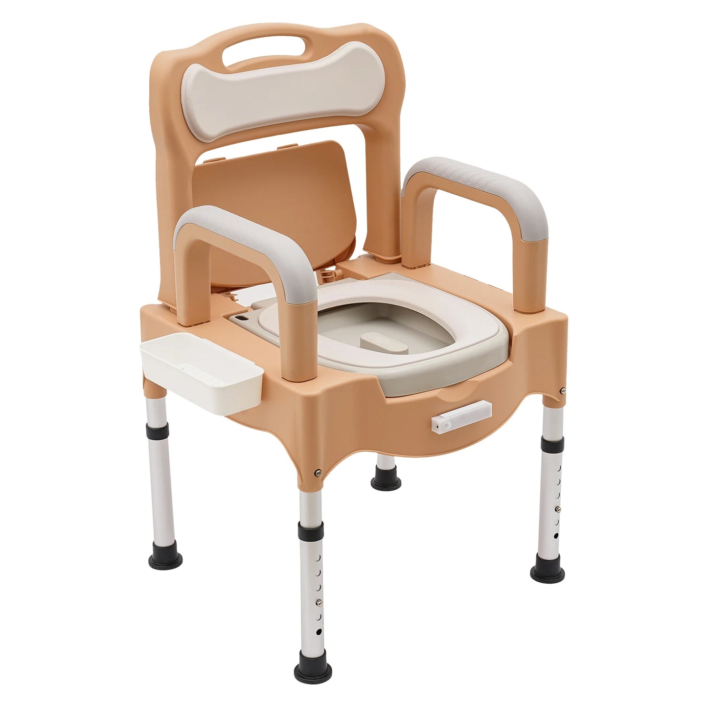 Bymaocar Adjustable Portable Bedside Commode Chair for Elderly and Disabled
