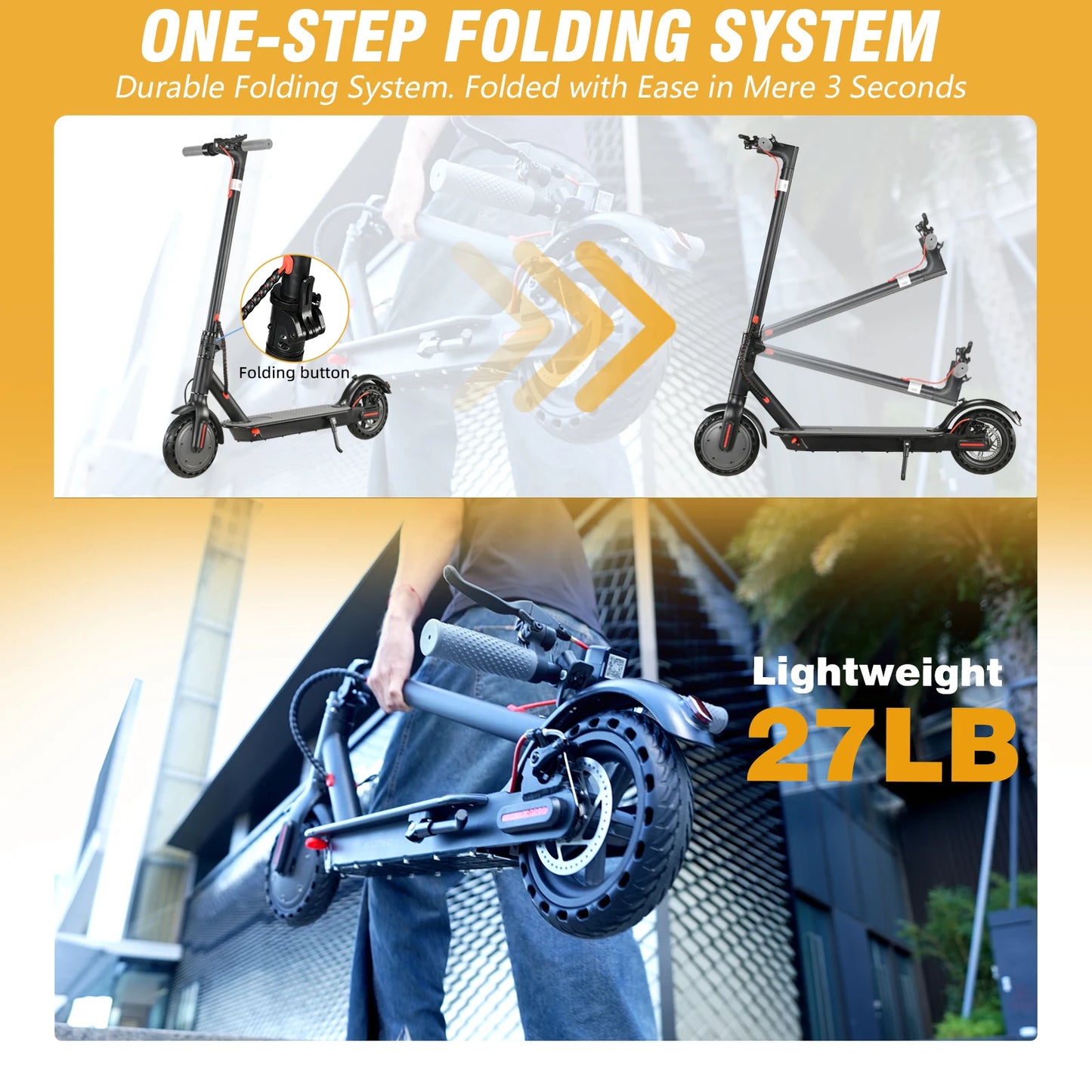 Freeboy 350W Electric Scooter With Phone Holder Folding Portable