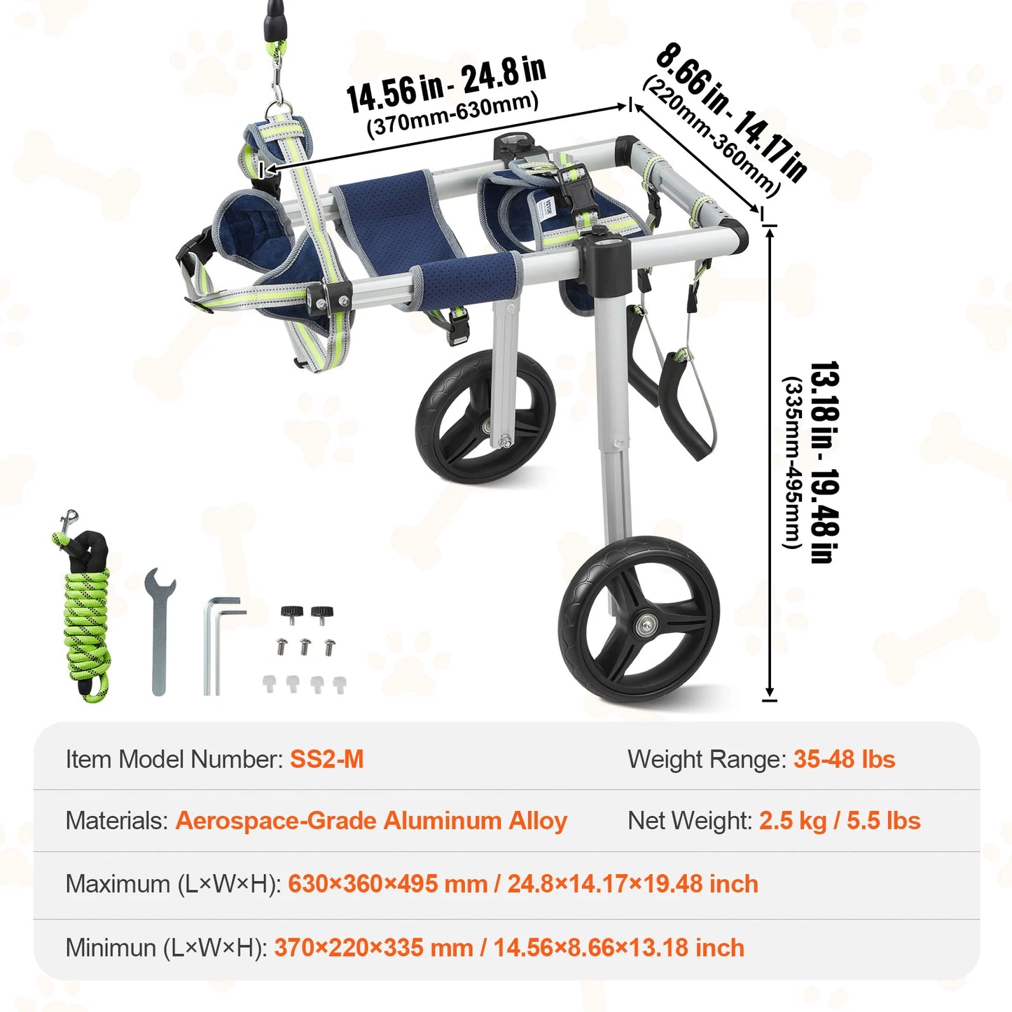 Hign-concerned SucceBuy 2 Wheel Dog Wheelchair For Hind Legs